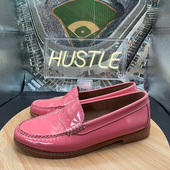 G H Bass & Co. Weejuns Bass Diane Pink Leather Loafers Women’s Sz 8 Preppy - Picture 2 of 12